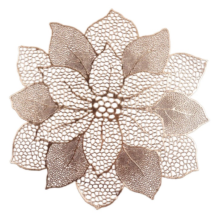 Suport farfurie masa, HP-13, 43 cm, PVC + PET, auriu