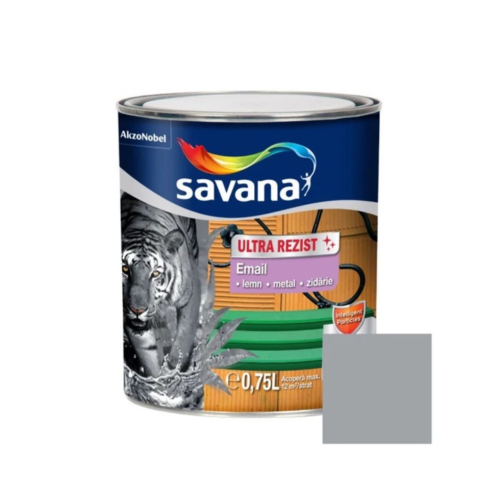 Savana Ultra Rezist alkid festék fa/fém felületre, beltérre/kültérre, szürke, 0.75 L