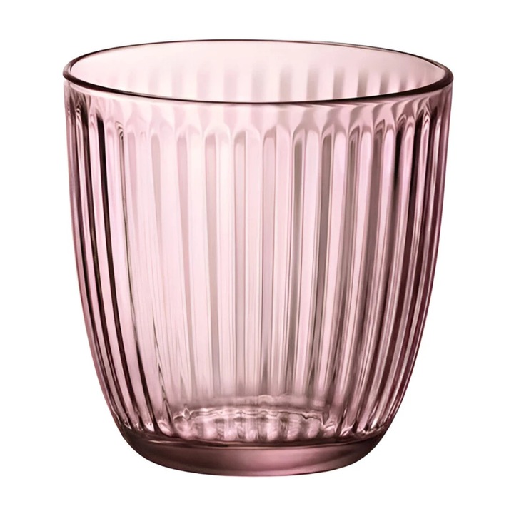 Pahar pentru apa / suc, Line, sticla, lila, 290 ml, set 6 bucati