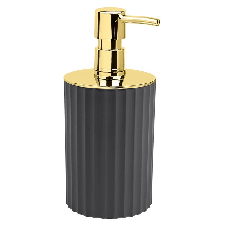 Dozator sapun lichid Okyanus Home Coliseum OKY-455-4, 0.4 L, polipropilena + ABS, antracit + auriu