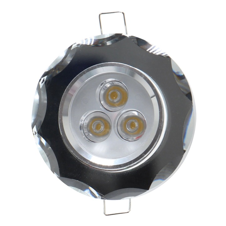 Süllyesztett LED spotlámpa, 3W, semleges fény, króm, 95x23mm