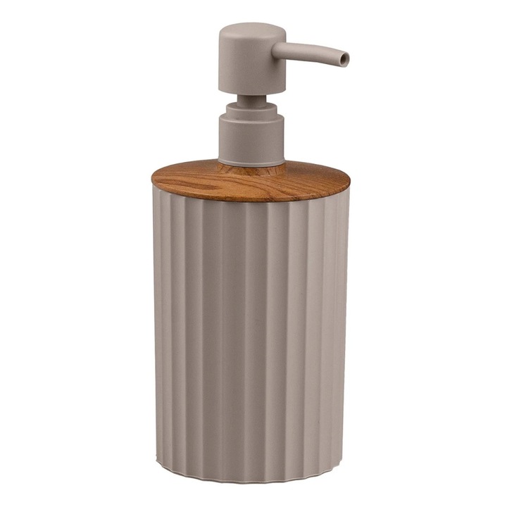 Dozator sapun lichid Okyanus Home Coliseum OKY-455-3, 0.4 L, polipropilena + ABS, maro + lemn