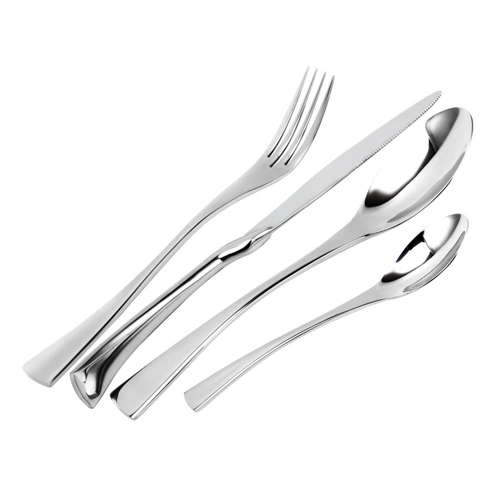Tacamuri CW-C-2402, inox, argintiu, set 24 piese