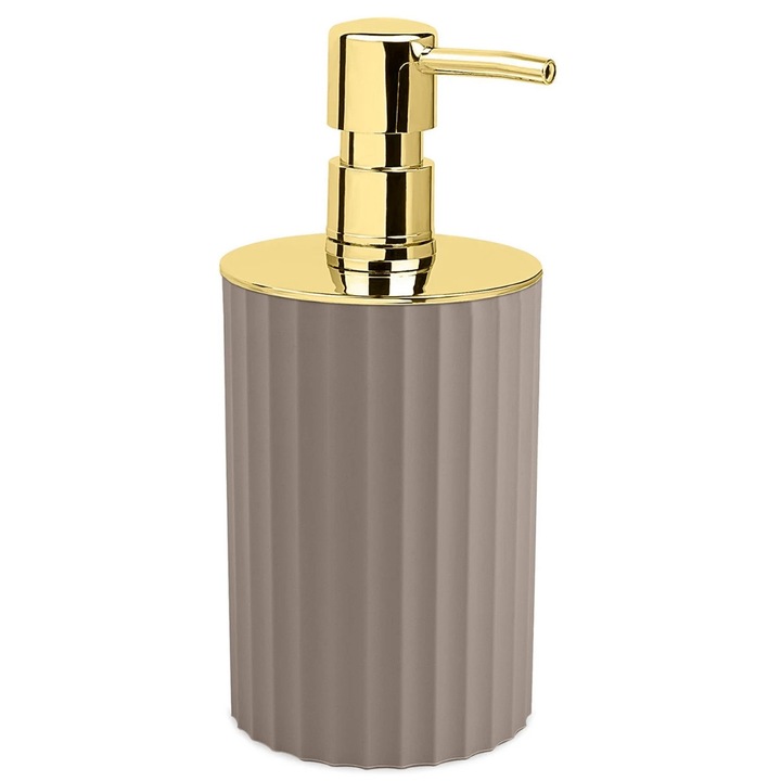 Dozator sapun lichid Okyanus Home Coliseum OKY-455-4, 0.4 L, polipropilena + ABS, maro + auriu