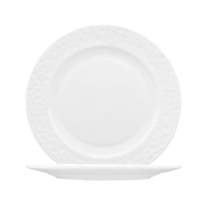 HVP100Q lapos tányér, hőálló üveg, fehér, 25 cm