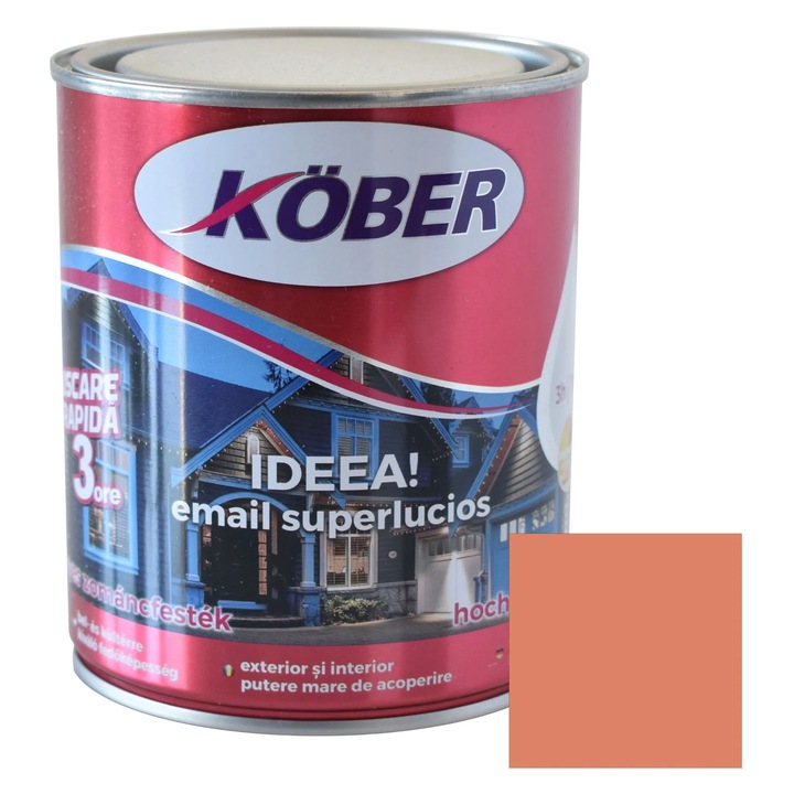 Kober Ideea alkid festék fa/fém felületekre, beltéri/kültéri, narancs, 0.75 L