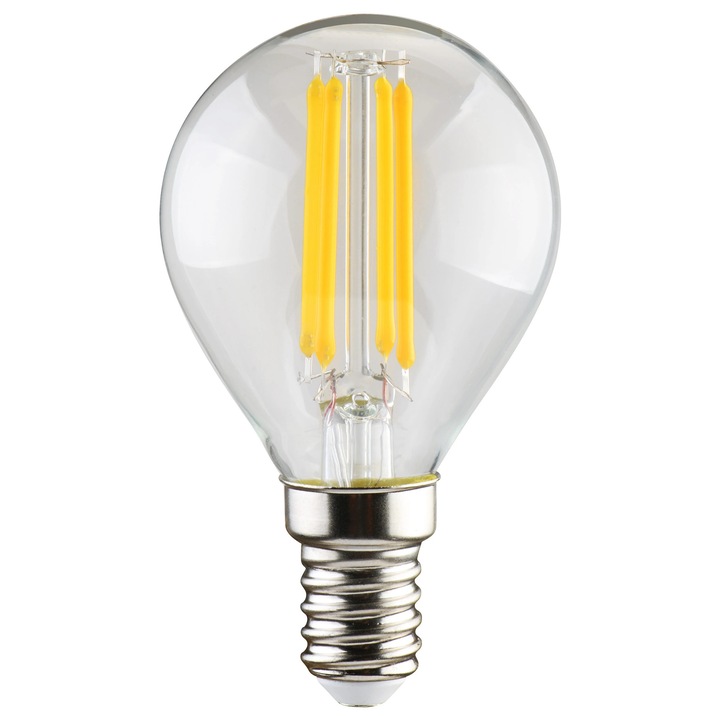 Bec LED filament Hoff mini G45 E14 4.9 W 600 lm lumina calda 2700 K