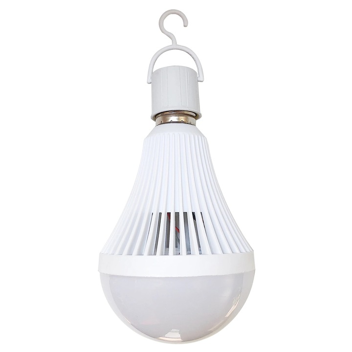 Bec LED Hoff clasic E27 9 W 450 lm lumina rece 6000 K, cu acumulator