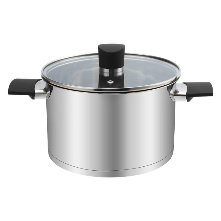 Oala G108-2, cu capac, inox, 2.9 l, 18 cm