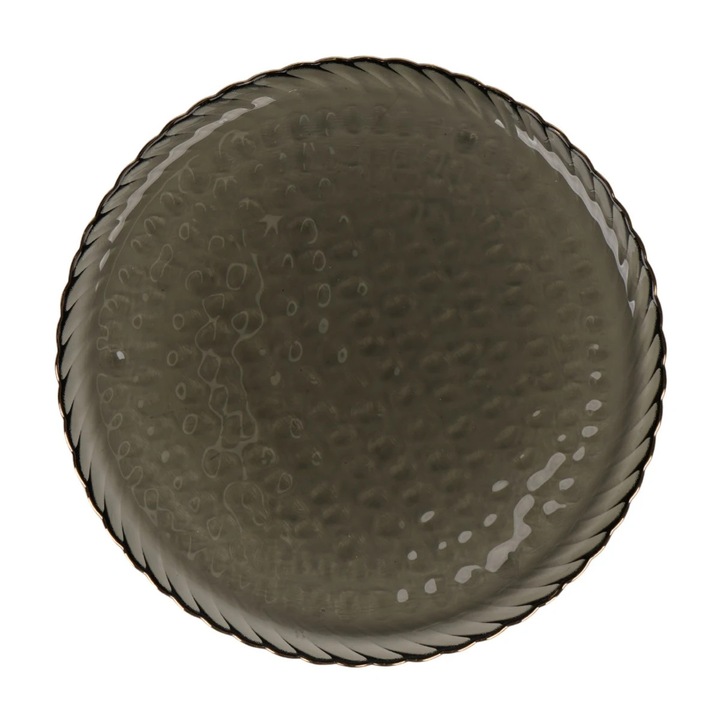 Чиния за сервиране 2NPP102-HGR, стъкло, черна, 26 см