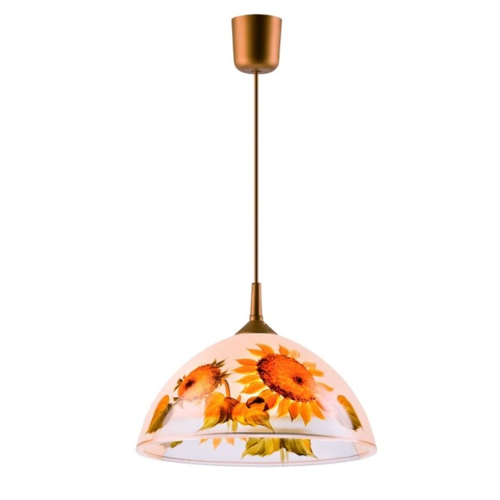 Suspensie floarea soarelui 19758, 1 x E27, multicolor, clasic