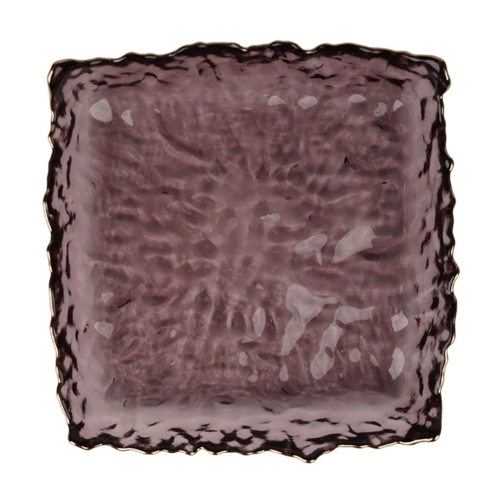 Négyzet alakú tányér 2FXP625-RGR, üveg, piros, 16 x 16 cm