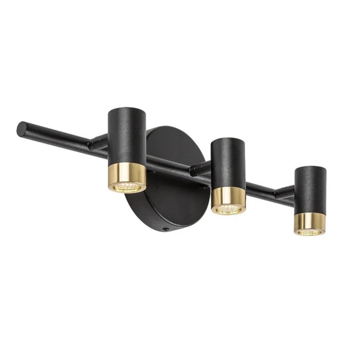 LED аплик за баня Kadir 75042, 9 W, 820 lm, неутрална светлина, златист + черен, индустриален