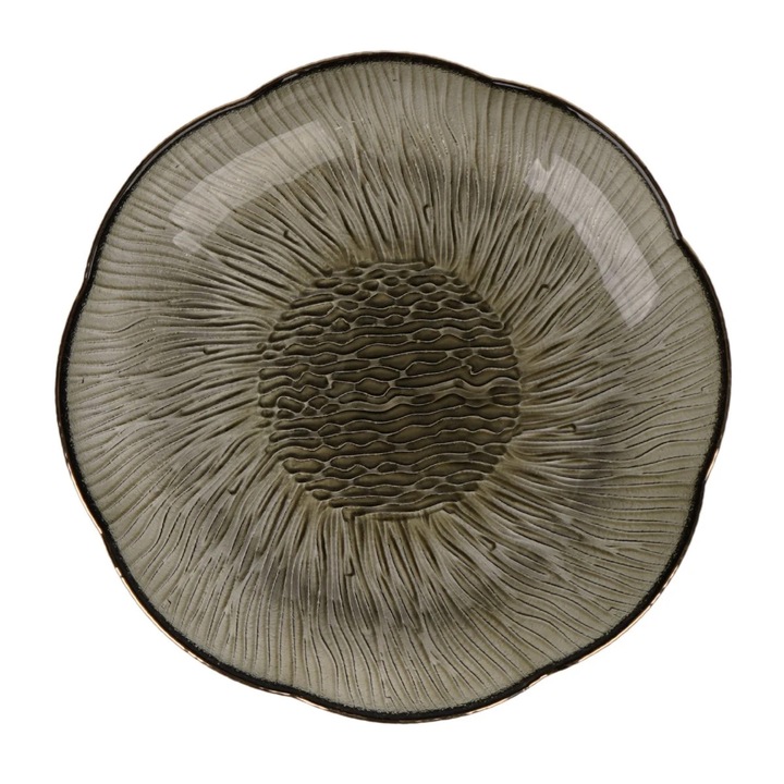 Lapos tányér 2BLP65-HGR, üveg, fekete, 16.5 cm