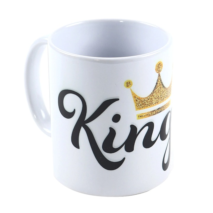 Bögre üzenettel, King, kerámia, többszínű, 330 ml