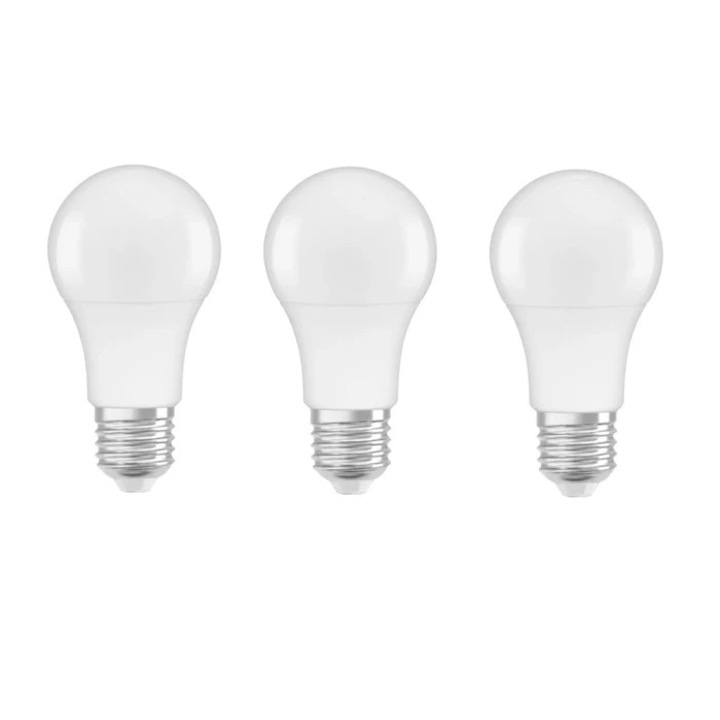 LED крушка Osram класическа A60 E27 8 W 806 lm неутрална светлина 4000 K - 3 бр