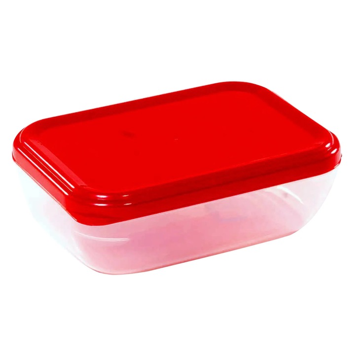 Caserola alimente, dreptunghiulară, transparentă, 0.5L, 19x14x6cm