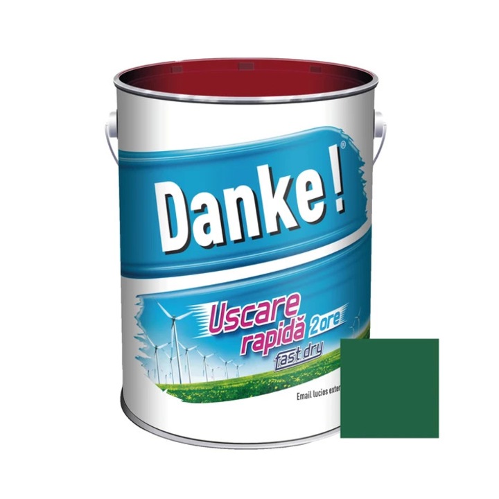 Danke! Gyorsan száradó alkid festék fa / fém felületekre, beltéri / kültéri, sötétzöld, 4 L