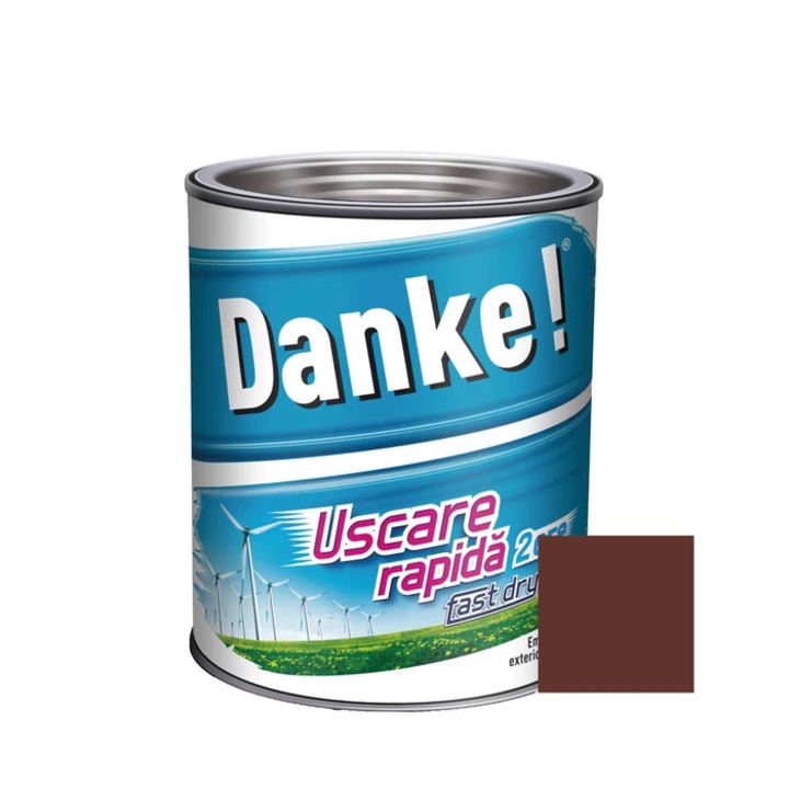Danke! Gyorsan száradó alkid festék fa / fém felületekre, beltéri / kültéri, vörösesbarna, 2.5 L