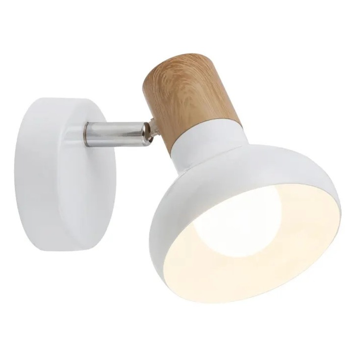 Аплик Holly 5943, 1 x E14, бял + бук, модерен