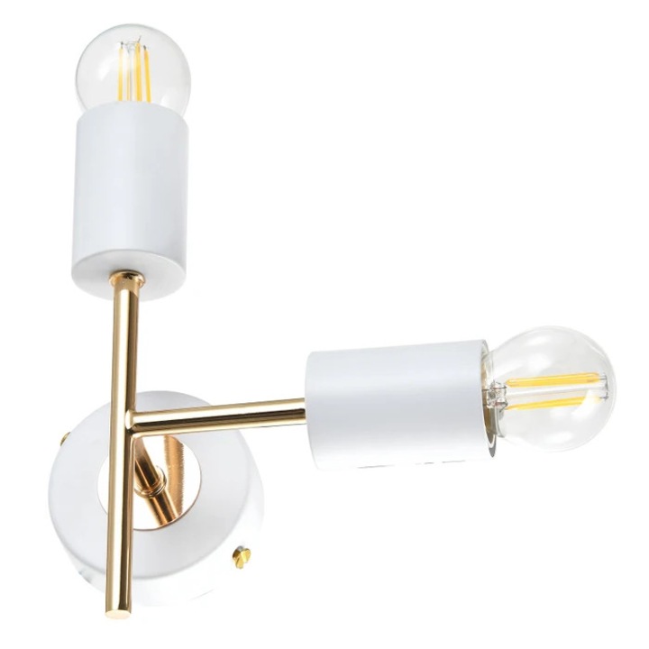 Аплик Aglet KL101037, 2 x E27, бял + златен, индустриален