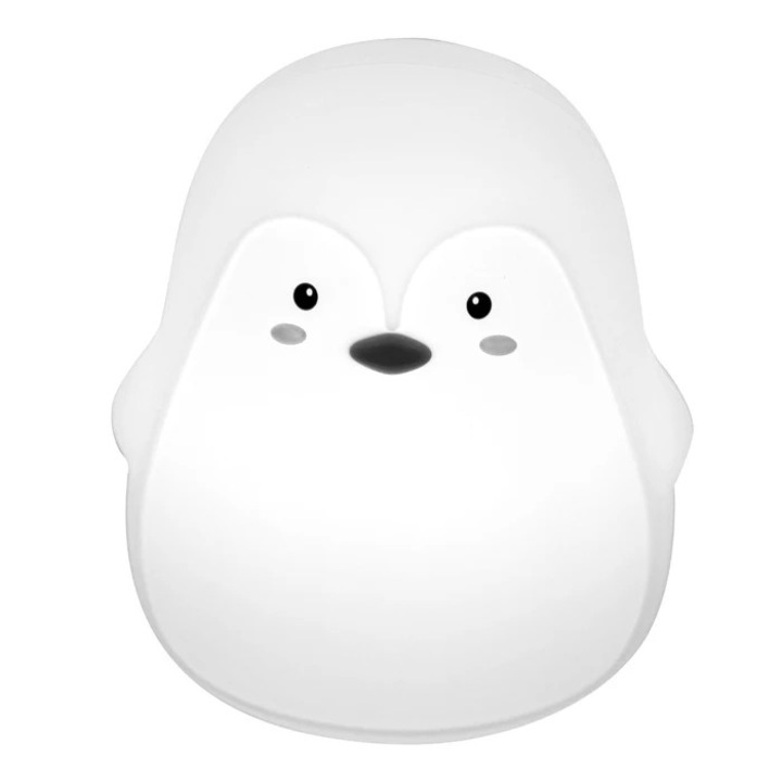 Veioza LED RGB Baloo pinguin 5410, 0.4 W, 29 lm, lumina calda, alb, modern