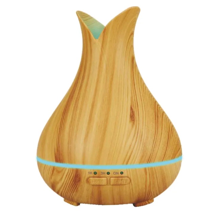 Difuzor aromaterapie ultrasonic Paxton AD-3-150MD Light Wood, 150 ml, 9 W, functie Mist, functie Light, stejar deschis