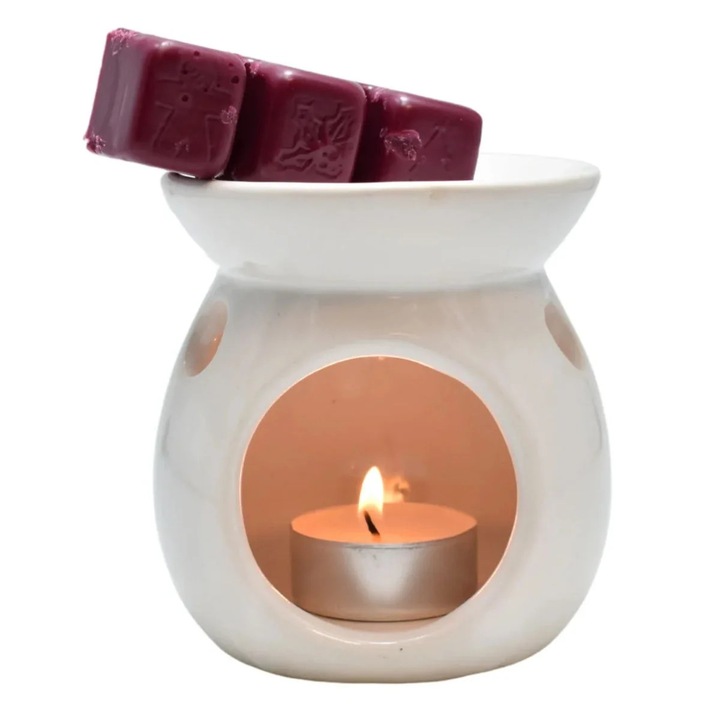 Aromatizáló és illatgyertya Enjoy, Aroma Land, kerámia, fehér, 10.5 x 19.5 cm