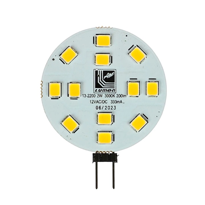 Bec LED Adeleq Lumen disc G4 2 W 200 lm lumina calda 3000 K 12V