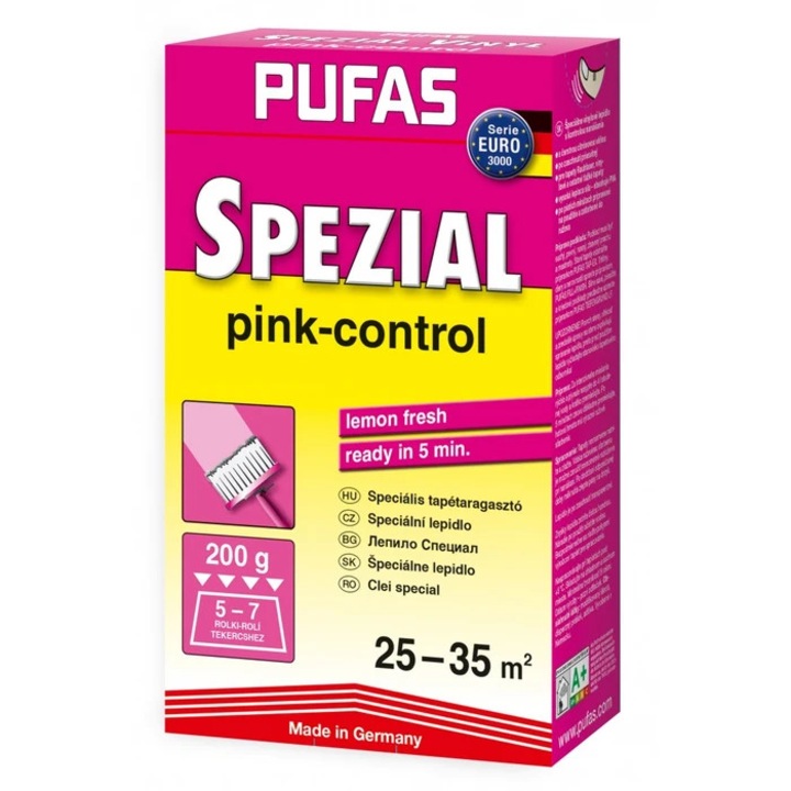 Adeziv pentru tapet vinil, interior, Pufas Special Pink Control, 200 g