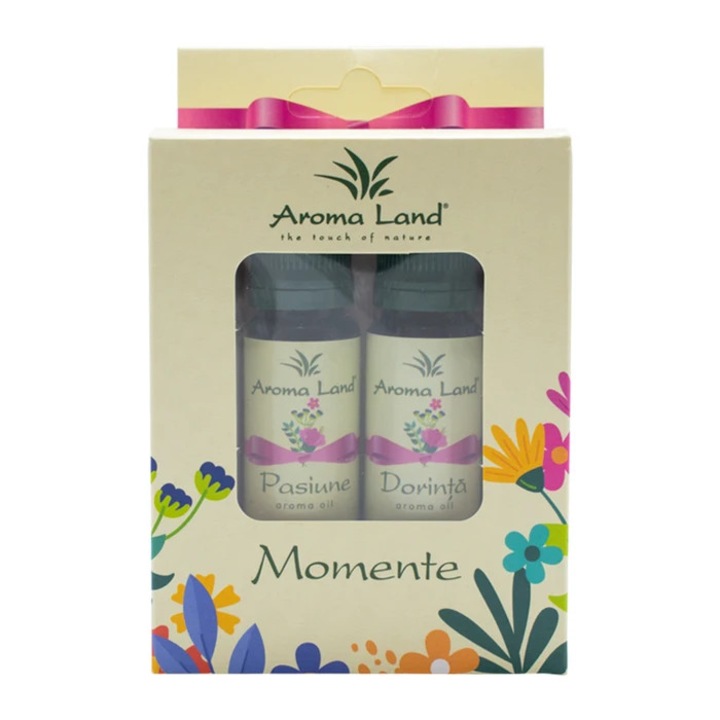 Ulei parfumat aromaterapie, Aroma Land, Pasiune si Dorinta, orhidee + santal / trandafir + mosc, 10 ml, set 2 bucati