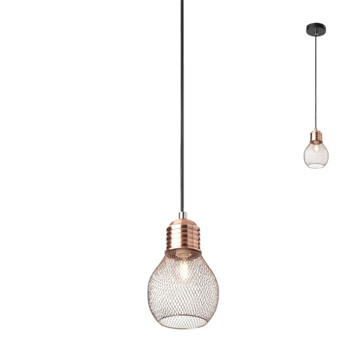Suspensie Edison 01-1578, 1 x E27, negru + cupru, modern