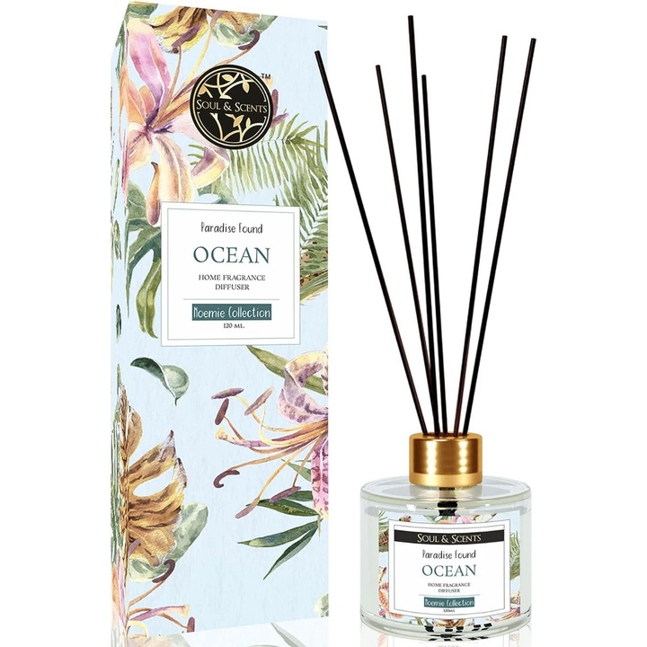 Aroma Land, Soul Scent óceán illatú, 120 ml-es diffúzor illatosító pálcikákkal