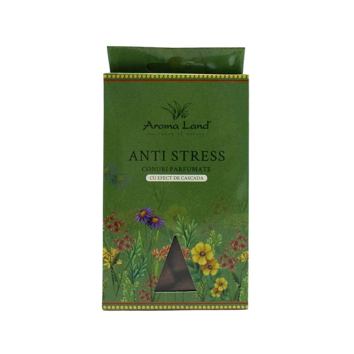 Füstölő kúpok backflow, Aroma Land, gyanta, stresszoldó, 10 db-os doboz