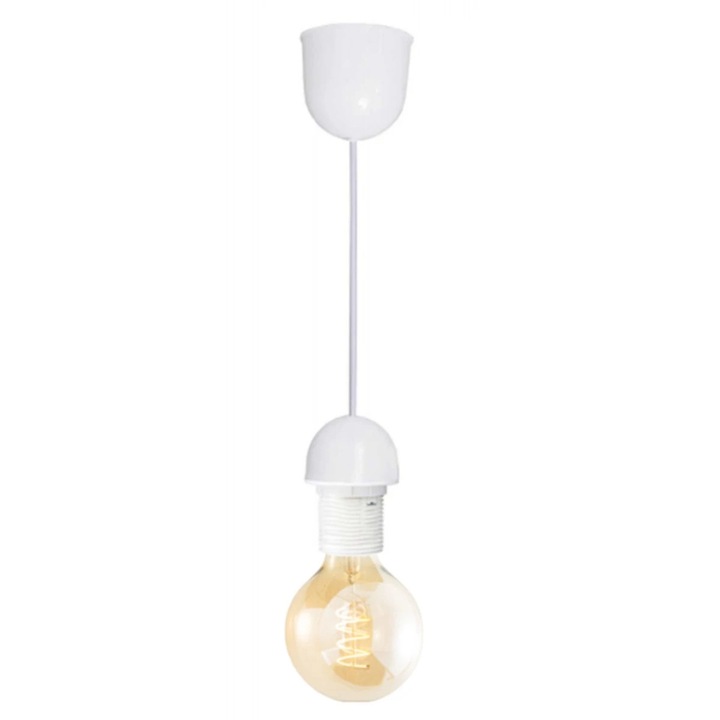 Suspensie Hoff, 1 x E27, alb, clasic