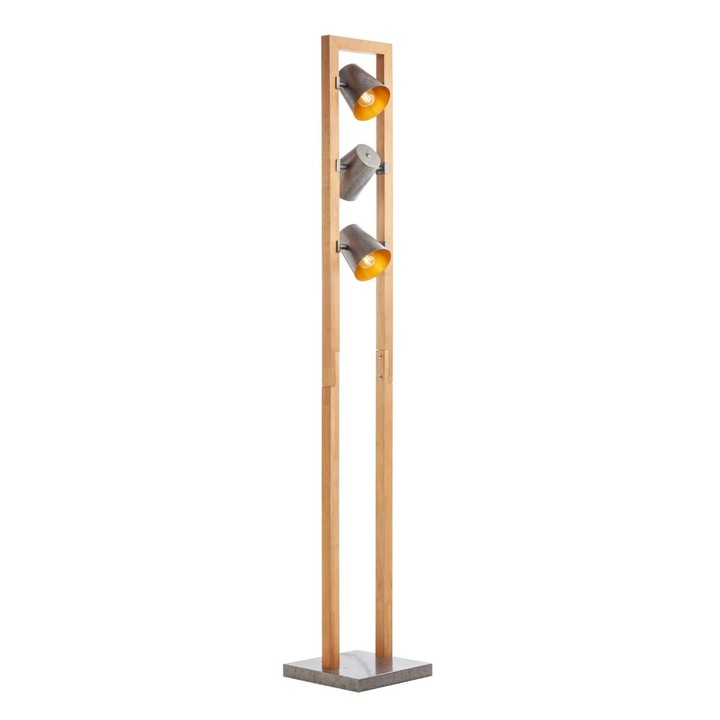 Oaker 01-3498 csillár, 3 x E14, 1500 mm, natúr fa + ezüst, rusztikus
