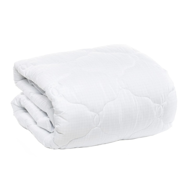 Pilota Home Still, iarna, 200 x 220 cm, microfibra, puf siliconizat, alb, 1 piesa