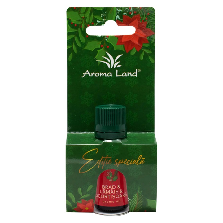 Ulei parfumat aromaterapie, Pack 1 Mix Aroma Land, editia de Craciun, brad + scortisoara + lamaie, 10 ml
