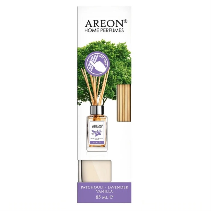 Odorizant camera cu betisoare, Areon, Patchouli Lavander Vanilla, patchouli + lavanda + vanilie, 85 ml