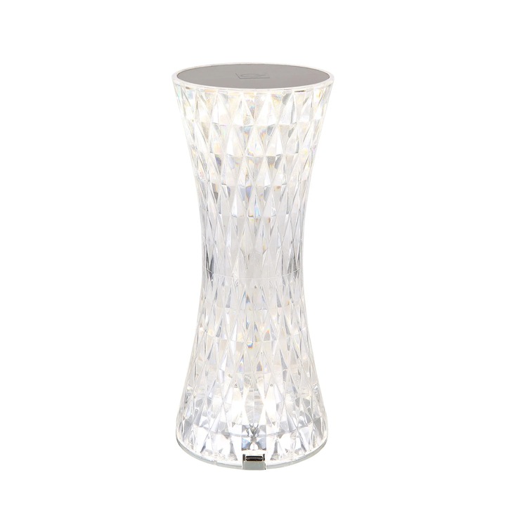 Veioza LED RGB Gixi 28073, 1.5 W, functie touch, culori RGB comutabile, alb, modern