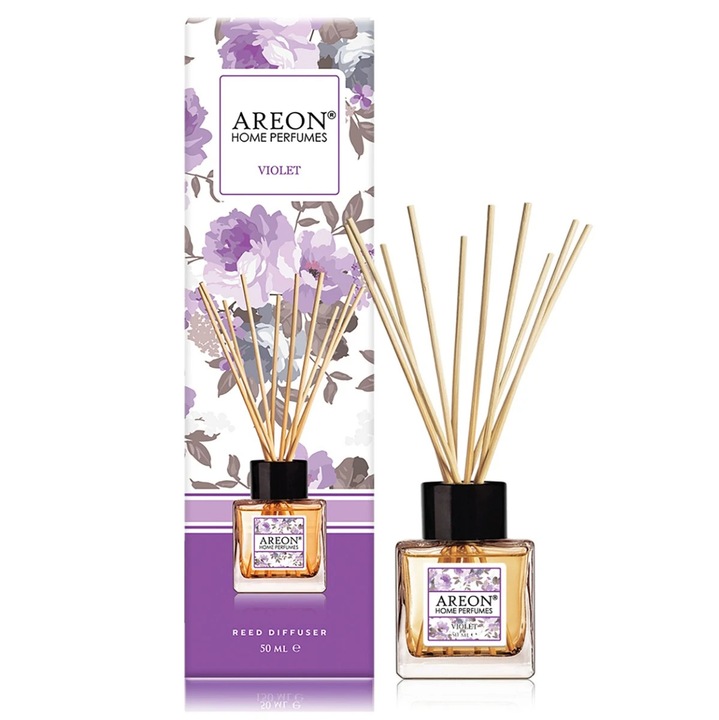Odorizant camera cu betisoare, Areon, violete, 50 ml