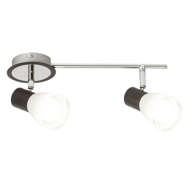 Плафониера Ati 5977, 2 x E14, черен хром, класически