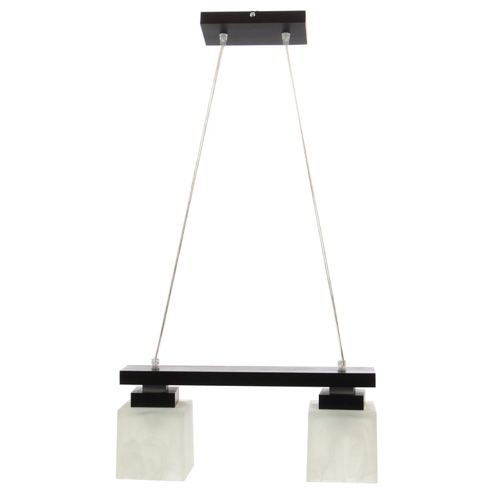 Suspensie Kubus 10380, 2 x E27, wenge + alb, clasic