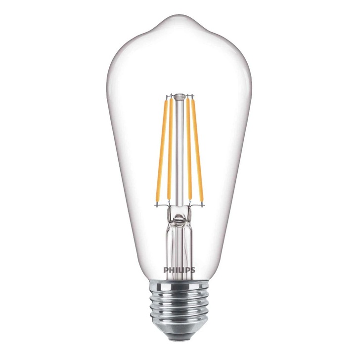 Bec LED filament Philips clasic ST64 E27 7 W 806 lm lumina calda 2700 K