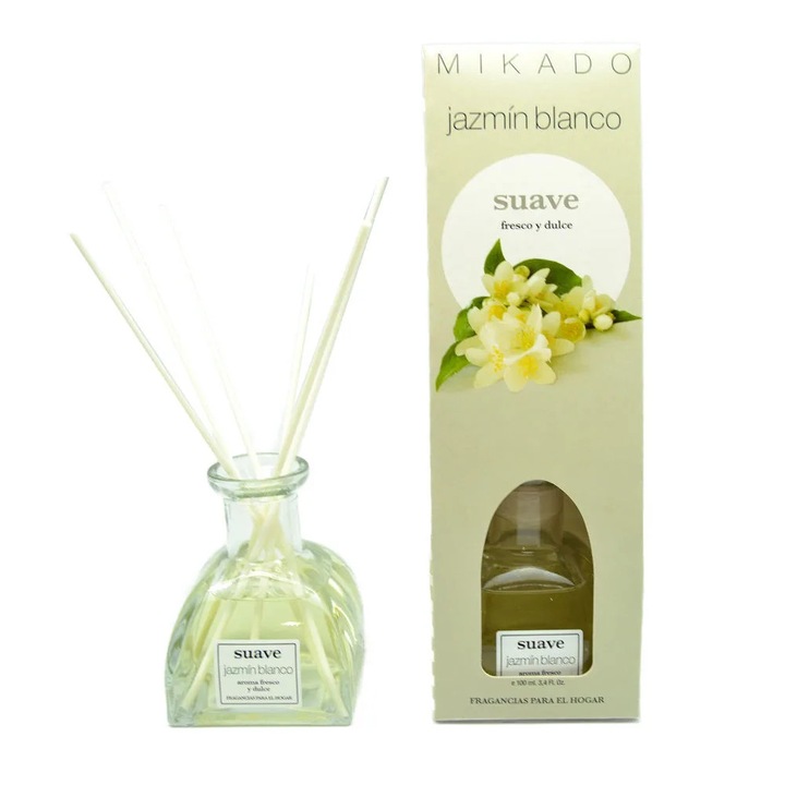 Szobaillatosító pálcikákkal, Mikado, Jázmin, virágos, 100 ml