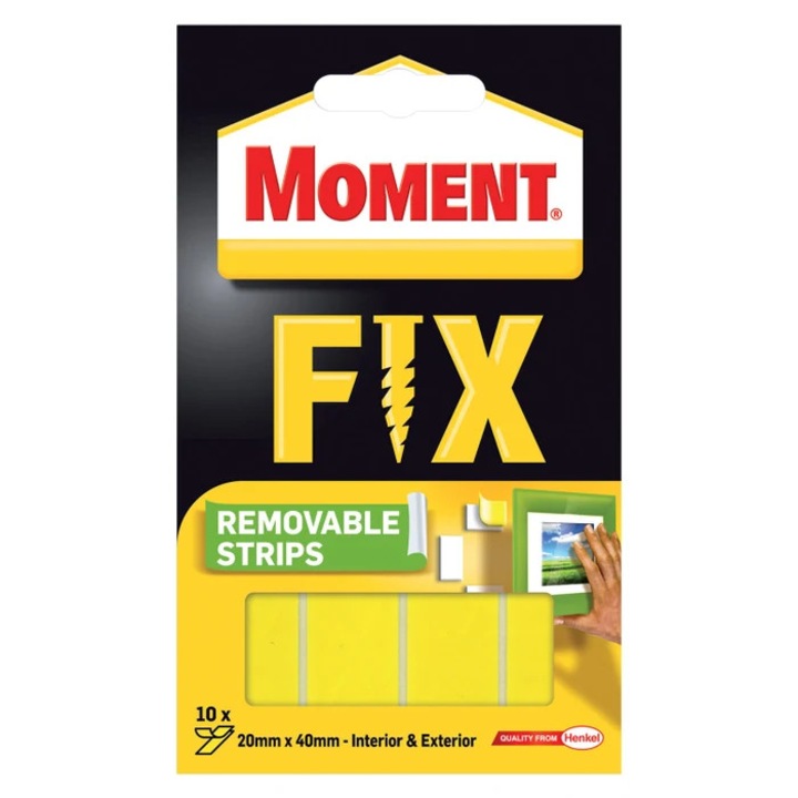 Banda dublu adeziva pentru fixare, detasabila, Moment Fix, set 10 buc