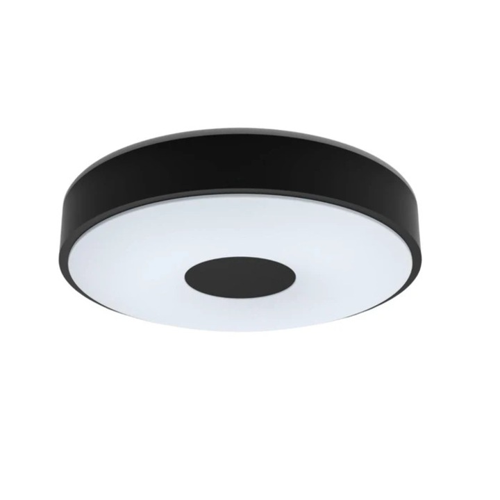 LED плафониера Coiner, 24 W, 2800 lm, неутрална светлина, димируема, матово черно + бяло, модерна