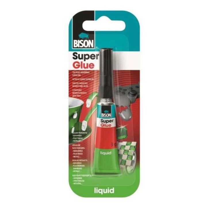 Adeziv universal, Bison Super Glue, transparent, 3 g