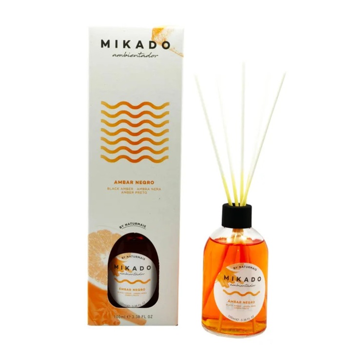 Szobaillatosító pálcikás, Mikado, Ambar negro, 100 ml