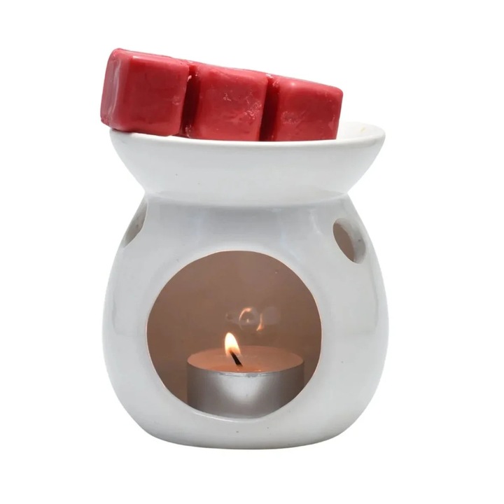 Aromatizáló és illatgyertya Celebration, Aroma Land, kerámia, fehér, 10.5 x 19.5 cm